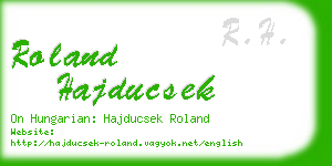 roland hajducsek business card